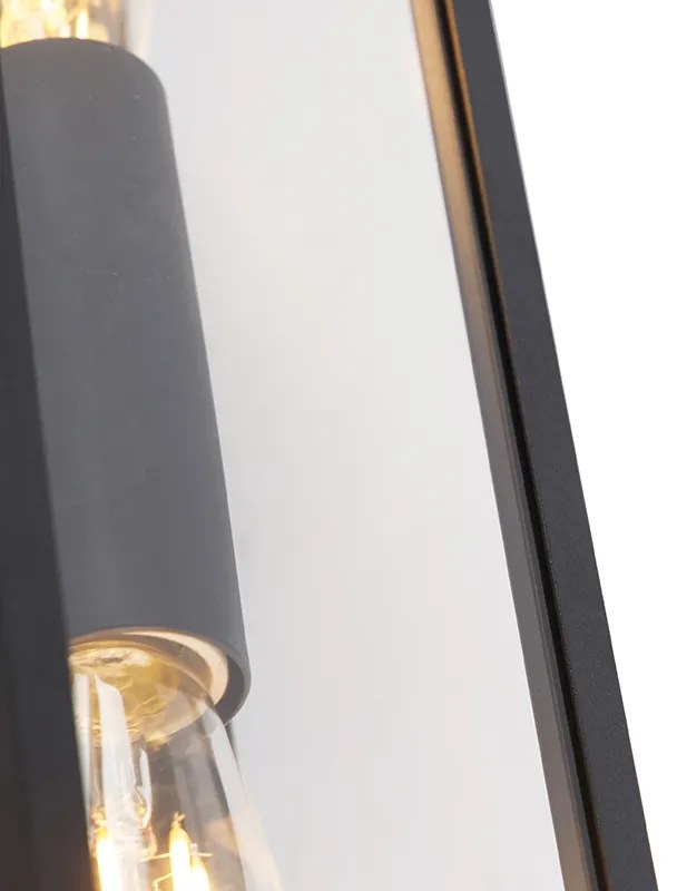 Интелигентна стенна лампа черна 38 см 2-светлина IP44 с Wi-Fi ST64 - Charlois