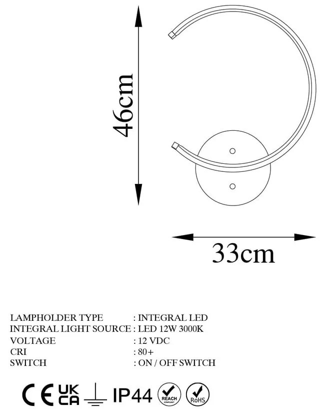 Черна LED стенна лампа ø 10 cm Moon – Opviq lights