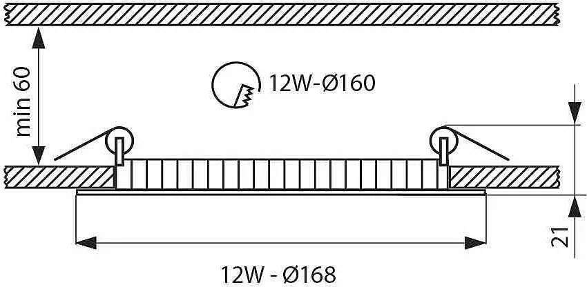 LED панел ESTE, черен, 12W, 4000K