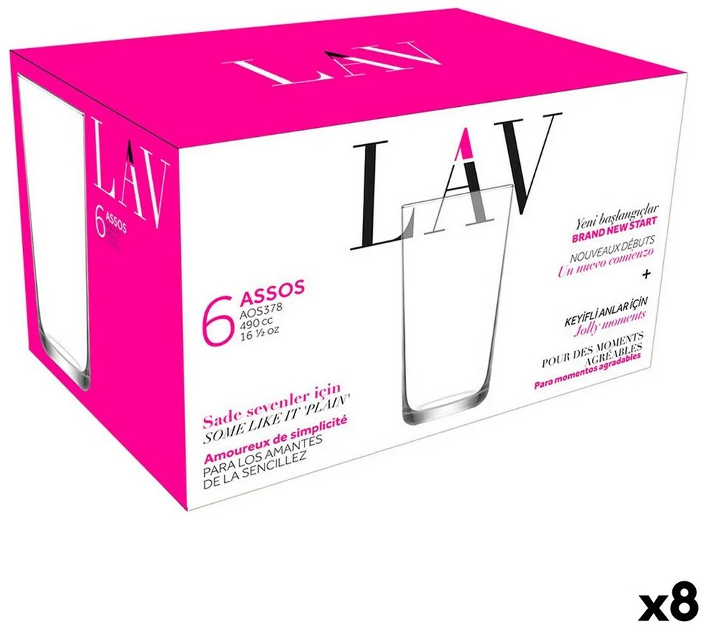 Комплект Съдове LAV Assos 490 ml 6 Части (8 броя)