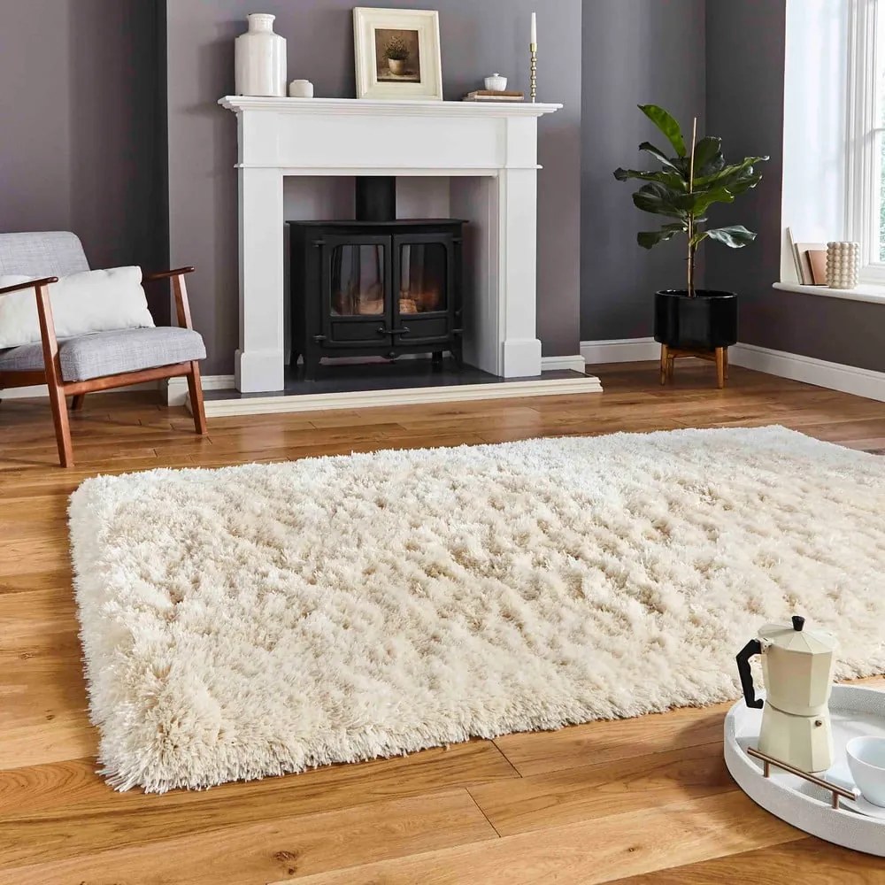 Кремав ръчно изработен килим 60x120 cm Polar – Think Rugs