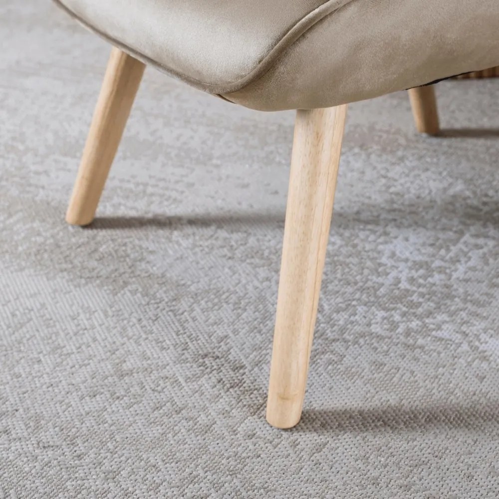 Удобен релаксиращ фотьойл с подложка за крака LOZANO - бежов