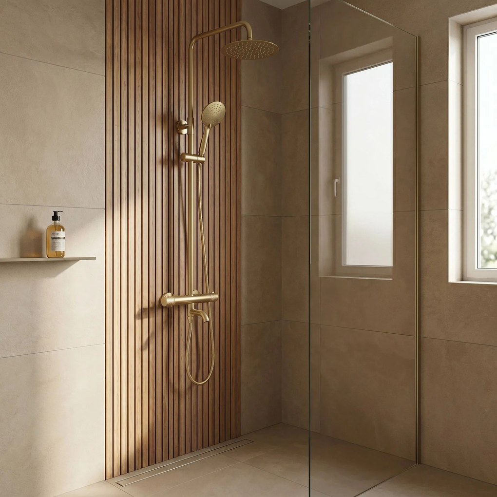 Душ система с Термостат Rea Lungo Diamond Gold Brush