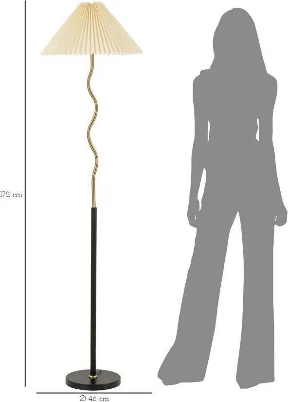 Черна/златистa подова лампа (височина 172 cm) Closy – Mauro Ferretti