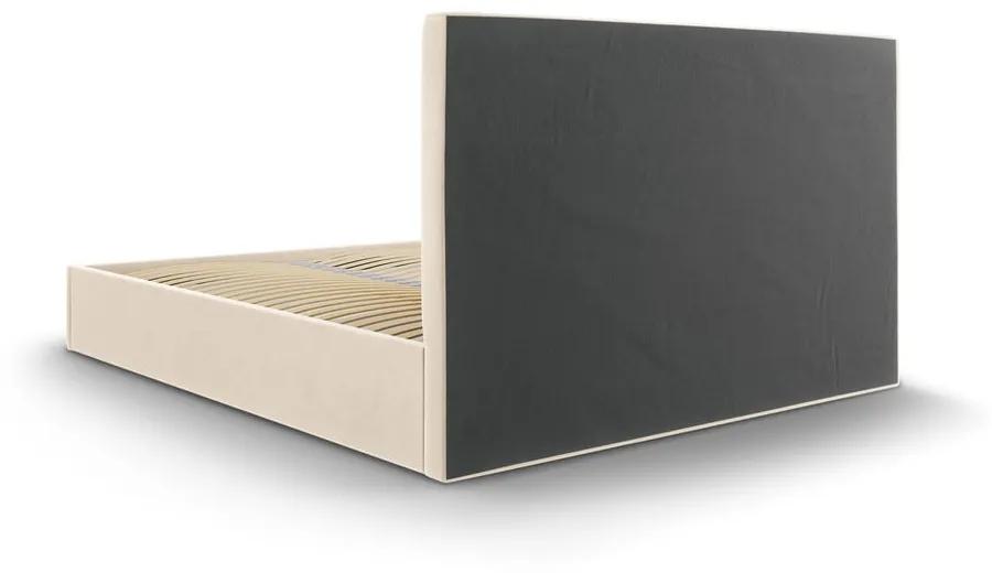 Бежово кадифено двойно легло , 160 x 200 cm Juniper - Mazzini Beds