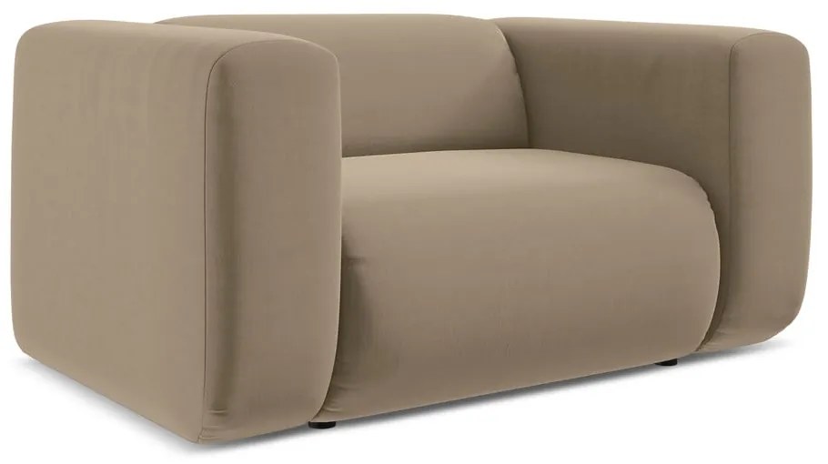 Бежово кадифено кресло Ekahi – Makamii