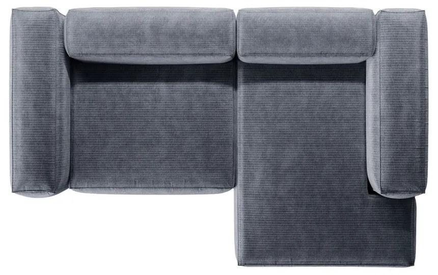 Сиво-син ъглов диван от рипсено кадифе (десен ъгъл) Bergano – Cosmopolitan Design