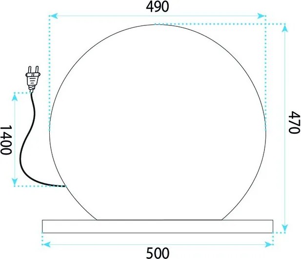 Огледало LED HOLLYWOOD White 50 cm