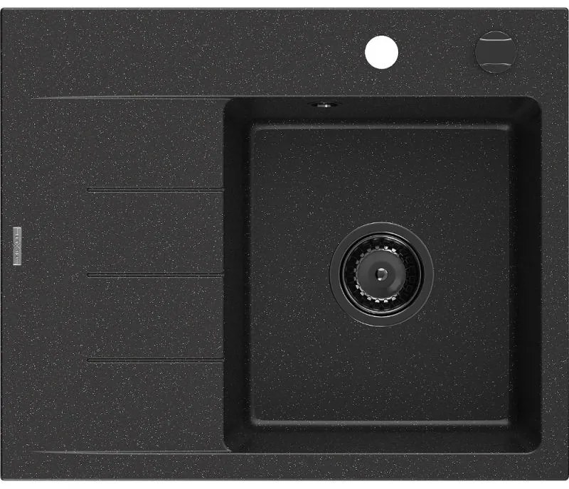 Mexen Ben гранитна мивка с 1 отделение и с отцеден, дясна 600x500 мм,