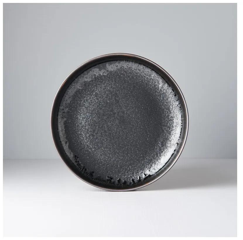 Черна керамична чиния с повдигнат ръб, ø 22 cm Matt - MIJ