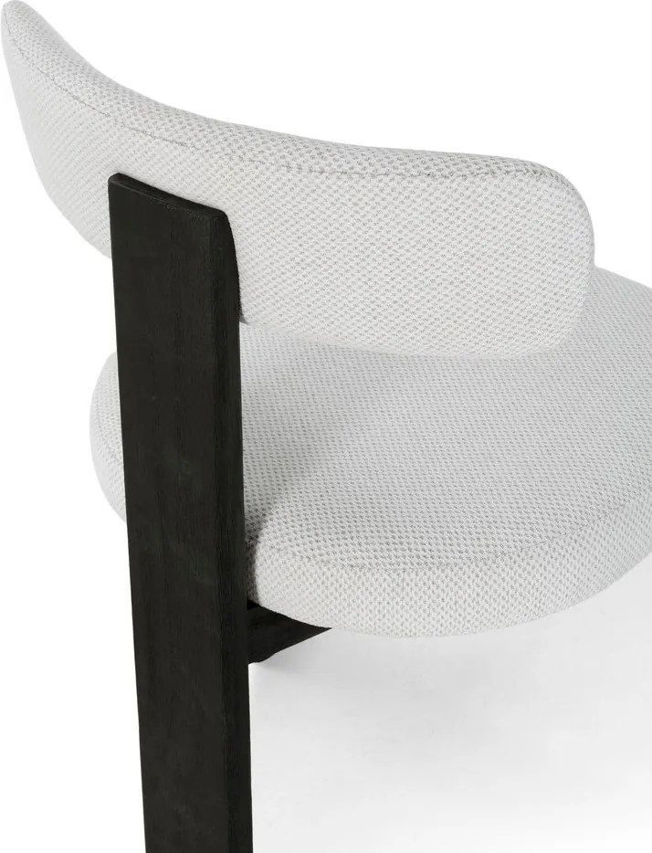 Черни/светлосиви тапицирани трапезни столове в комплект 2 бр. Nadia – MOME