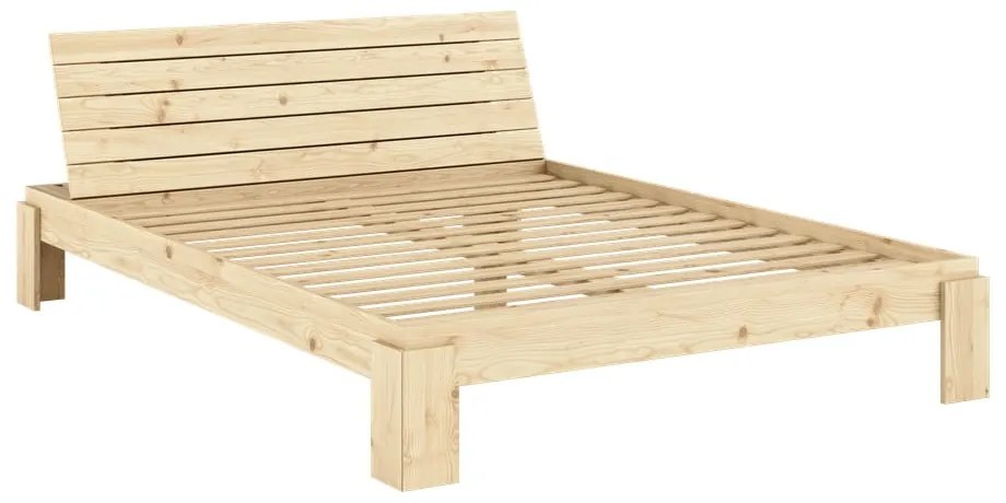 Двойно легло от масивен бор с включена подматрачна рамка в естествен цвят 160x200 cm Layers – Karup Design