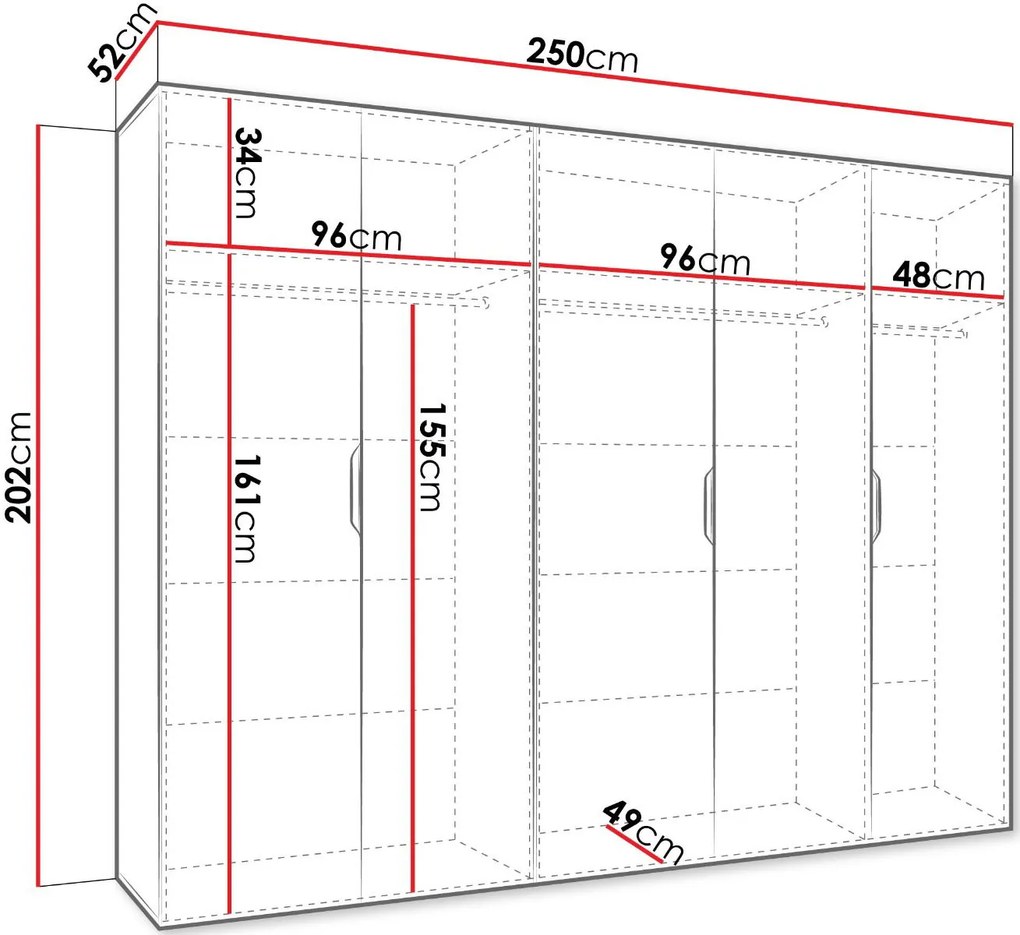 Гардероб Малага плюс пети крилен-Бял