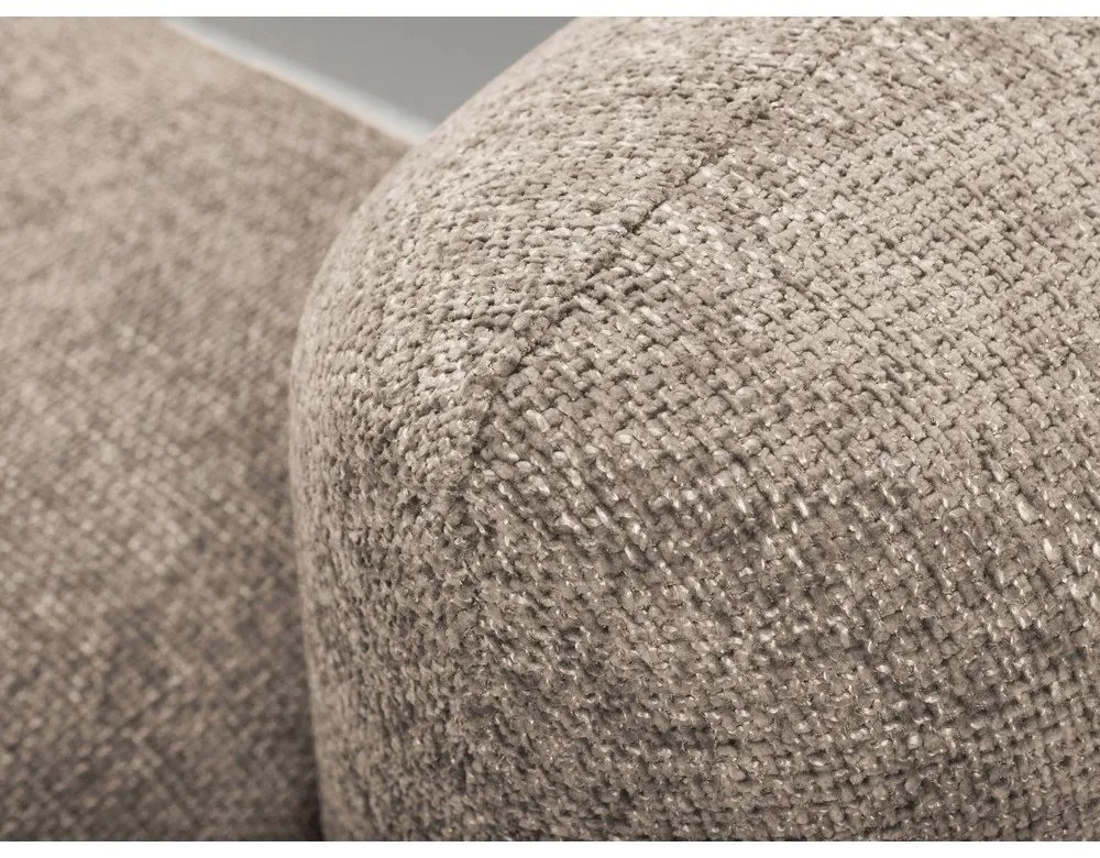 Светлокафяв шенилов разтегателен ъглов диван с място за съхранение (ляв ъгъл) Mele – Makamii