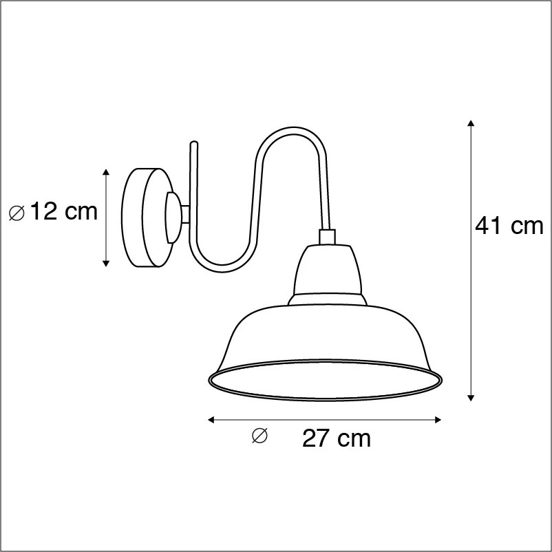 Комплект от 2 стенни лампи ръжда със златен интериор - Factory