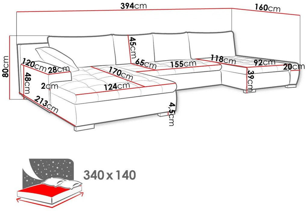 Ъглов диван Caro-Mple