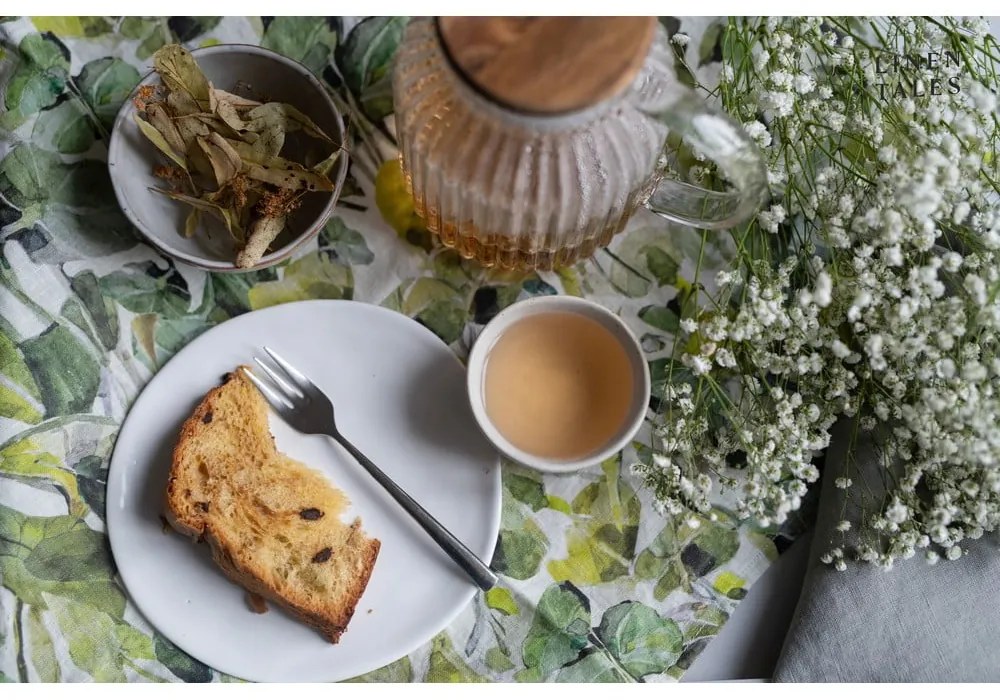 Зелени текстилни подложки в комплект 4 бр. Lotus – Linen Tales