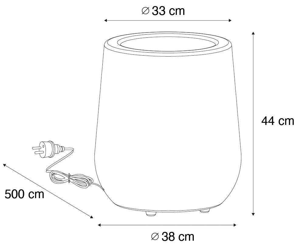 Интелигентна външна подова лампа саксия бяла IP44 с Wi-Fi A60 - Flowerpot