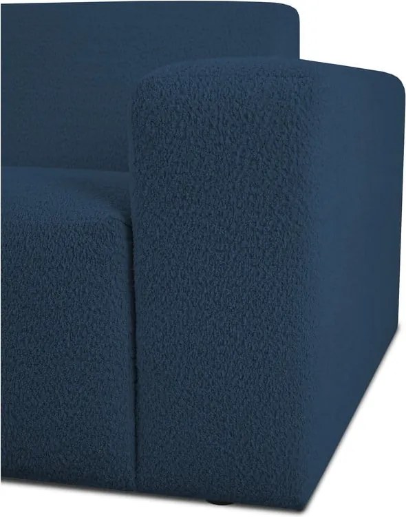 Тъмносин модулен диван от букле (десен ъгъл) Roxy – Scandic