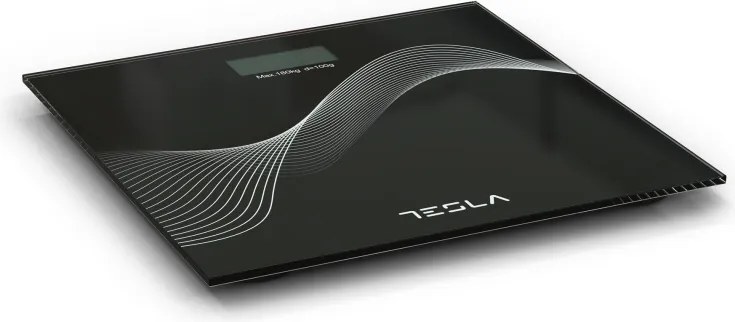 Кантар Tesla BS102B, 180 кг, Дигитален, LCD дисплей, 30х30 см, Черен