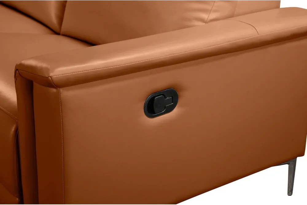 Кафяв ъглов диван от изкуствена кожа (ляв ъгъл) Lund – Støraa