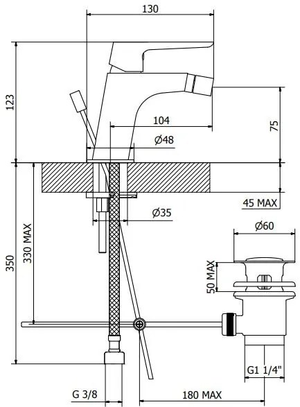 Смесител за биде Teorama Lifestyle
