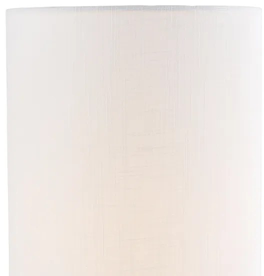 Модерна настолна лампа черна с ленена бяла абажура - Rich