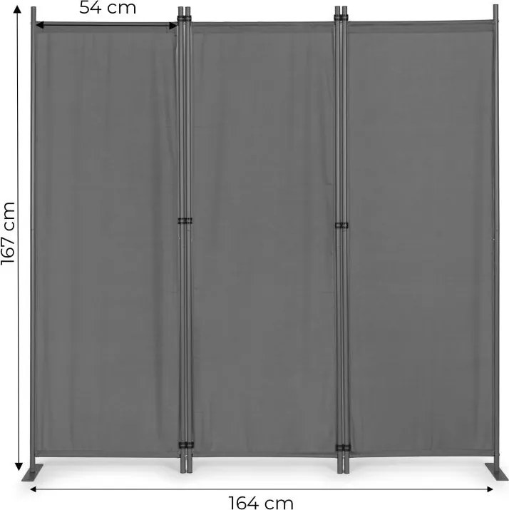 Градински 3-панелен сгъваем параван срещу вятър и слънце - 167 x 164 cm Бежово