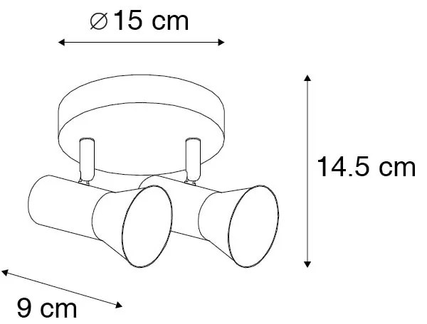 Таванен прожектор бронзов кръгъл наклоняем и въртящ се - Karin 2
