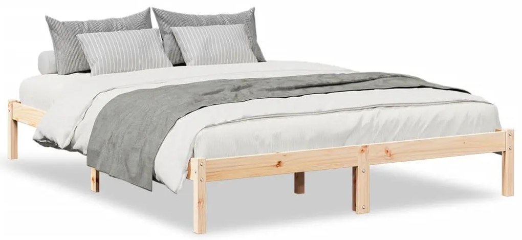 852406 vidaXL Екстра дълга рамка за легло, без матрак, 140x210 см, бор масив