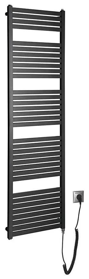 Aqualine - Електрическо оборудване за баня радиатор TONDI-E 600W/230V 169 см матов черен