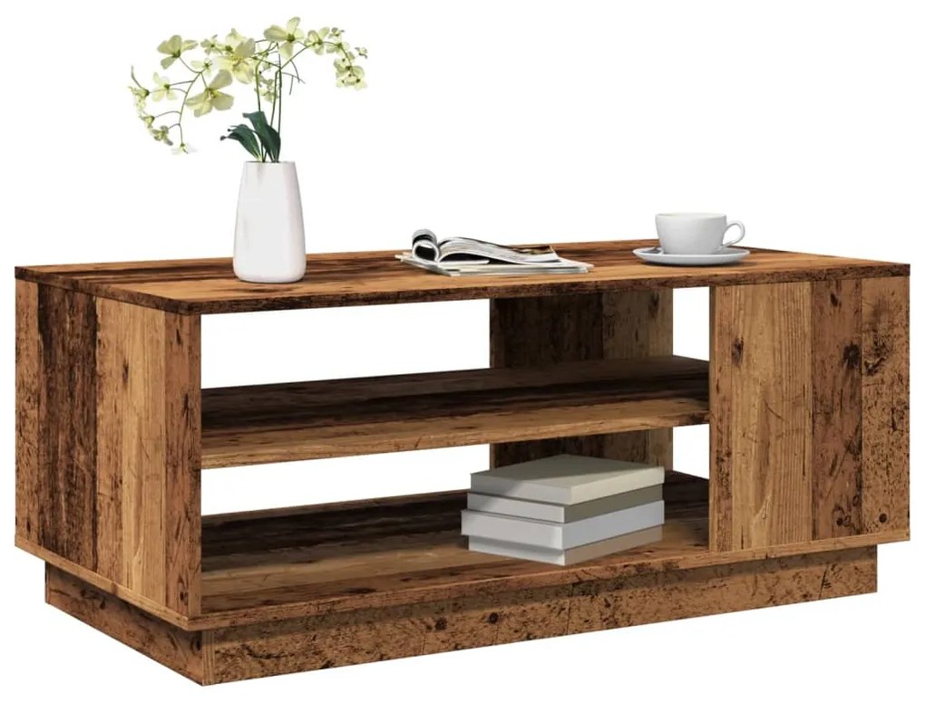856800 vidaXL Масичка за кафе от старо дърво 102x55x43 cm Инженерна дървесина