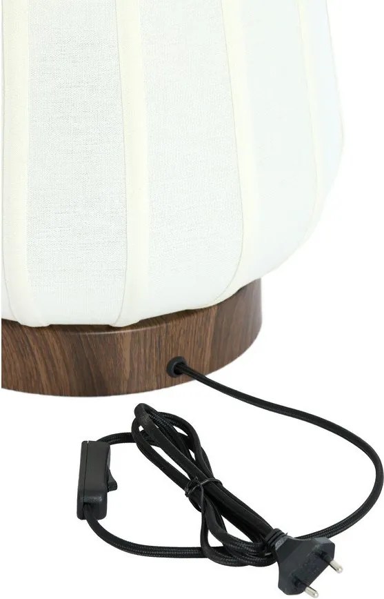 Бяла метална настолна лампа с текстилен абажур (височина 29 cm) Bibia – Light & Living