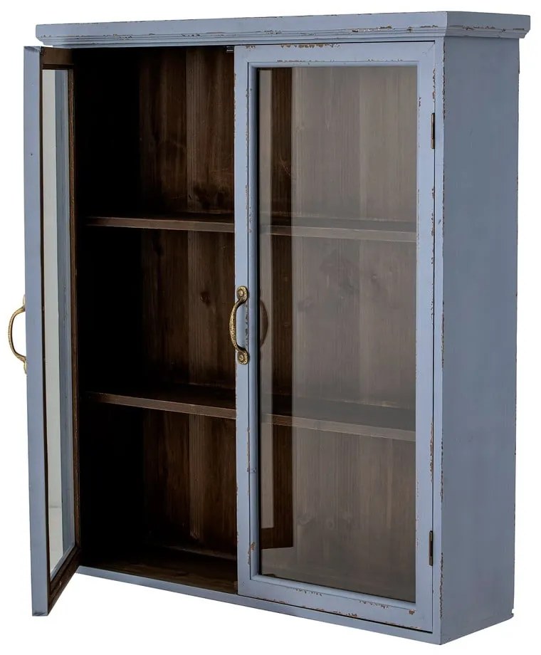 Синя висяща витрина от масивна ела 81x91 cm Hazem – Bloomingville