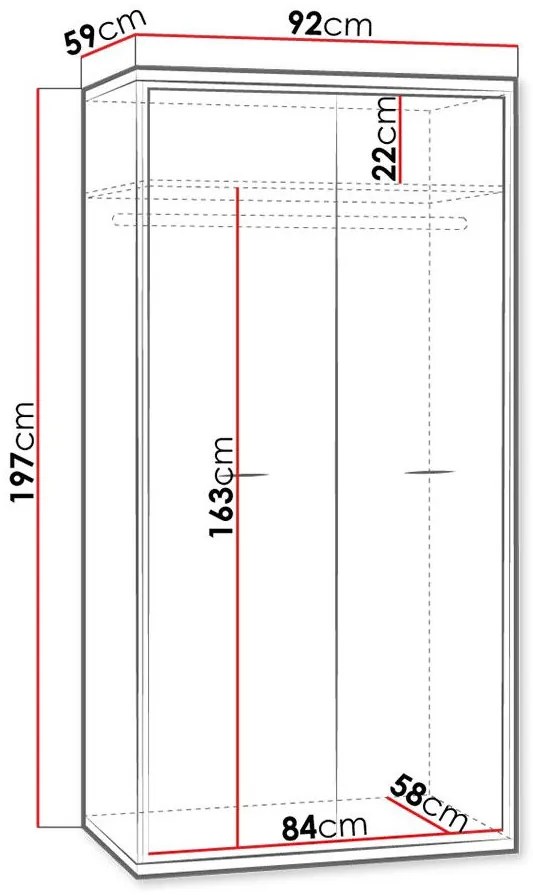 Гардероб Mediolan AT01 2-врата