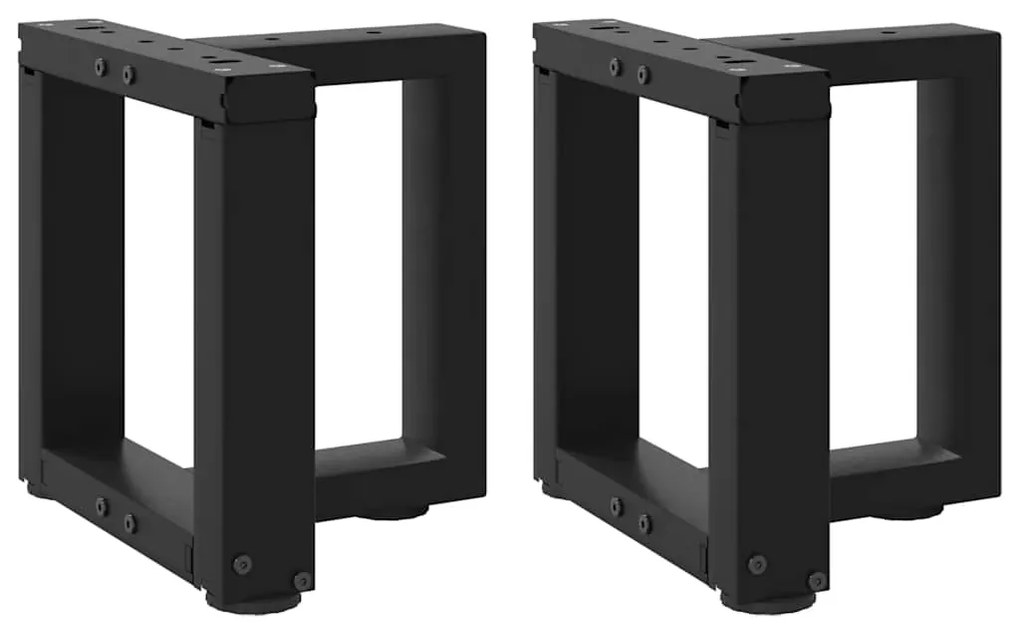 4013000 vidaXL Крака за масичка за кафе, Т-образни, 2 бр., черни, 30x25x(30-31) см, стомана