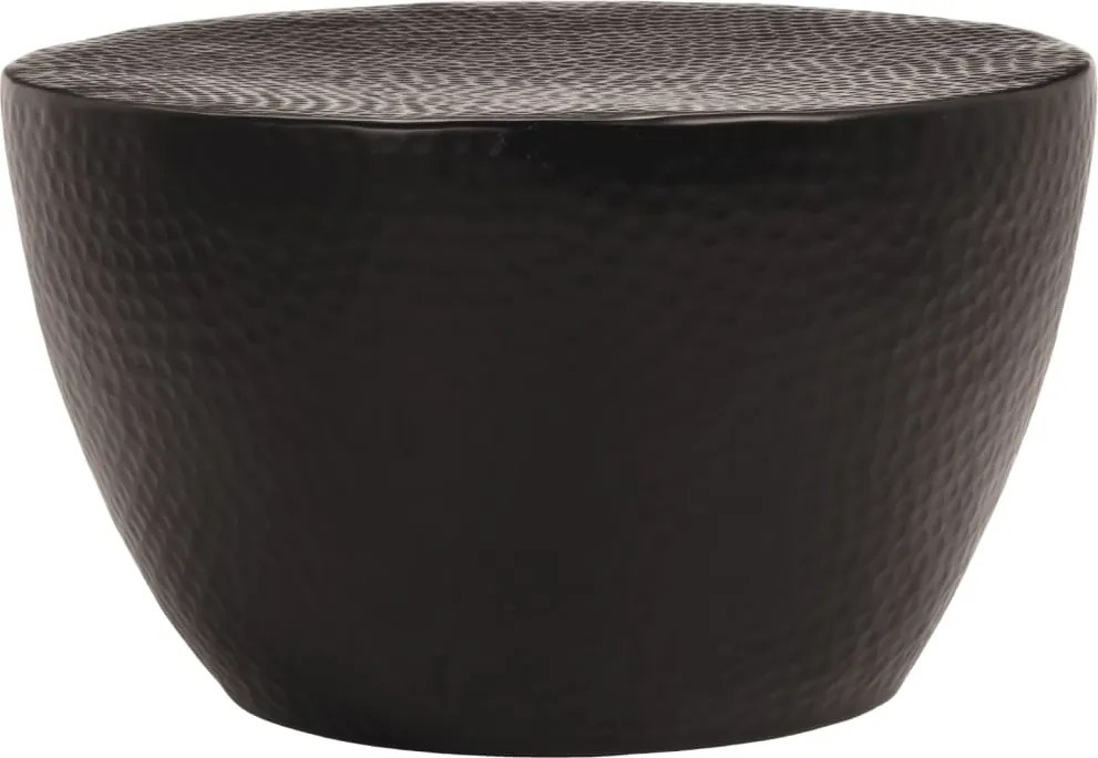 359611 vidaXL Маса за кафе, кован алуминий, Ø 50x30 см, черна