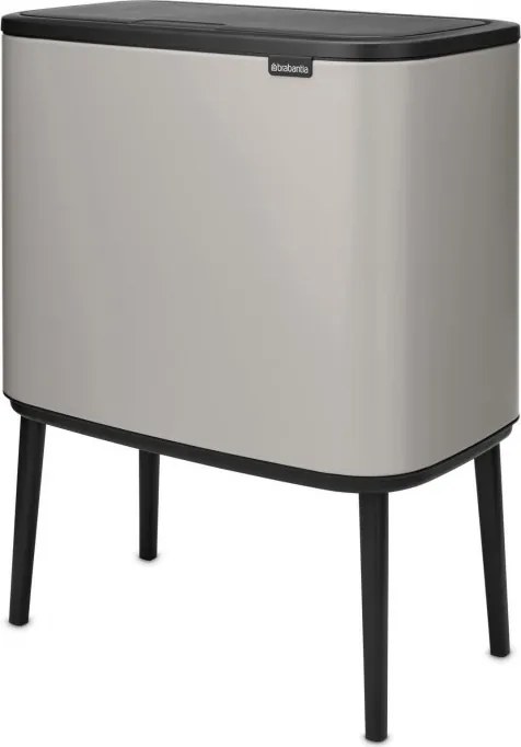 Кош за боклук Brabantia Bo Touch 1010454, 3x11 л, Плавно и безшумно отваряне, Голям отвор, Сив