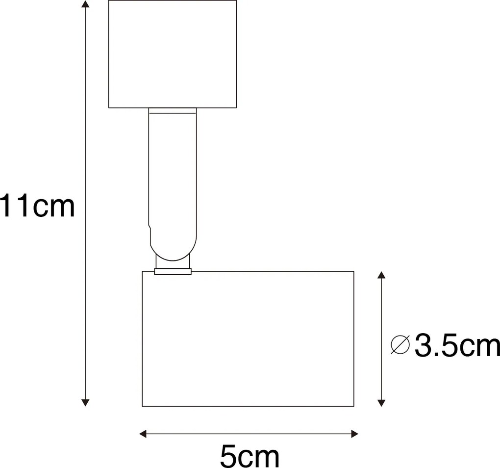 Модерен релсов прожектор черен 1-фазен релсов прожектор - Jeany