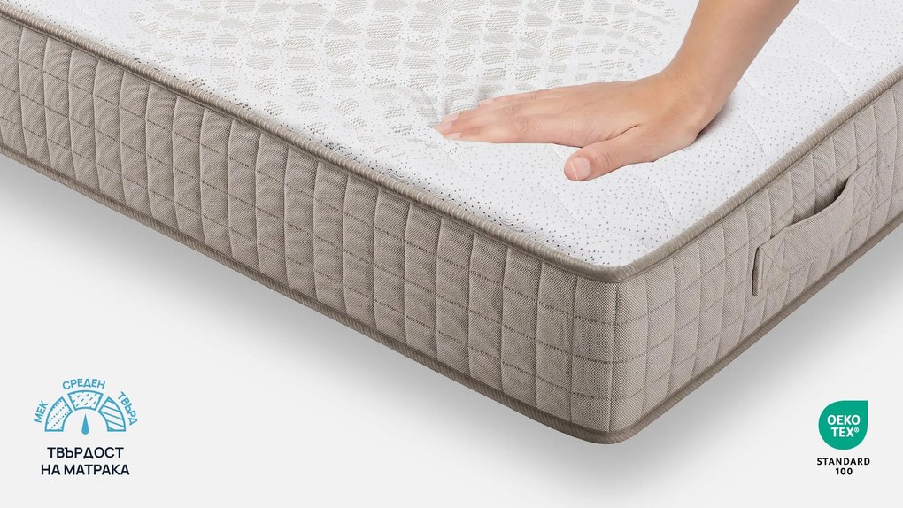 Матрак Sleepy, Exclusive Hybrid Cool Gel22 см - РАЗОПАКОВАН, 90x200x22, Среден, Покет пружина, Мемори пяна