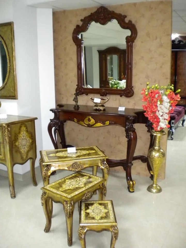 Конзолна маса с огледало 8086 в стил Рококо