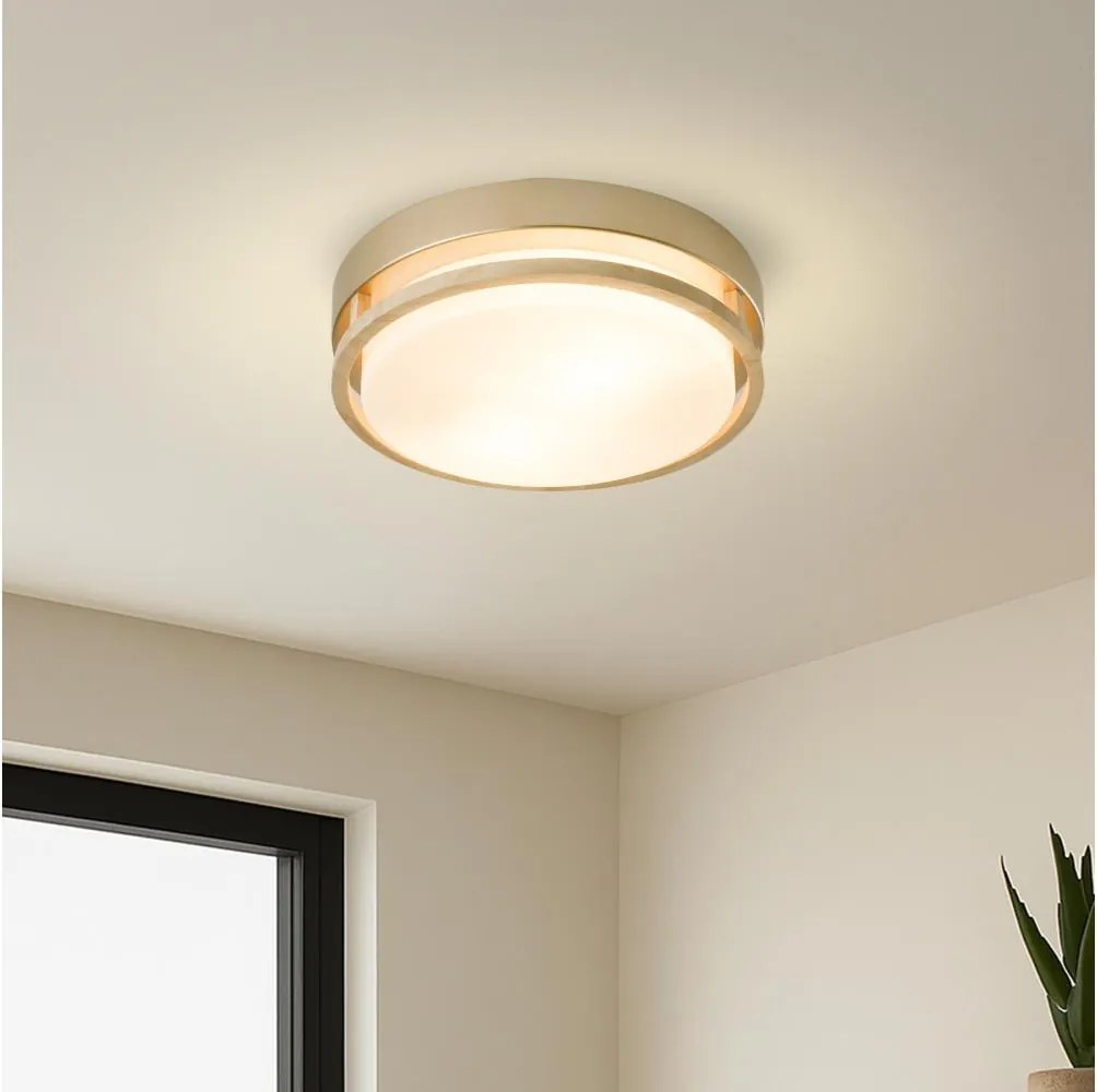 Brilagi - Потолочно осветително тяло ORINO 2xE27/40W/230V Ø 27 см златисто/дъб