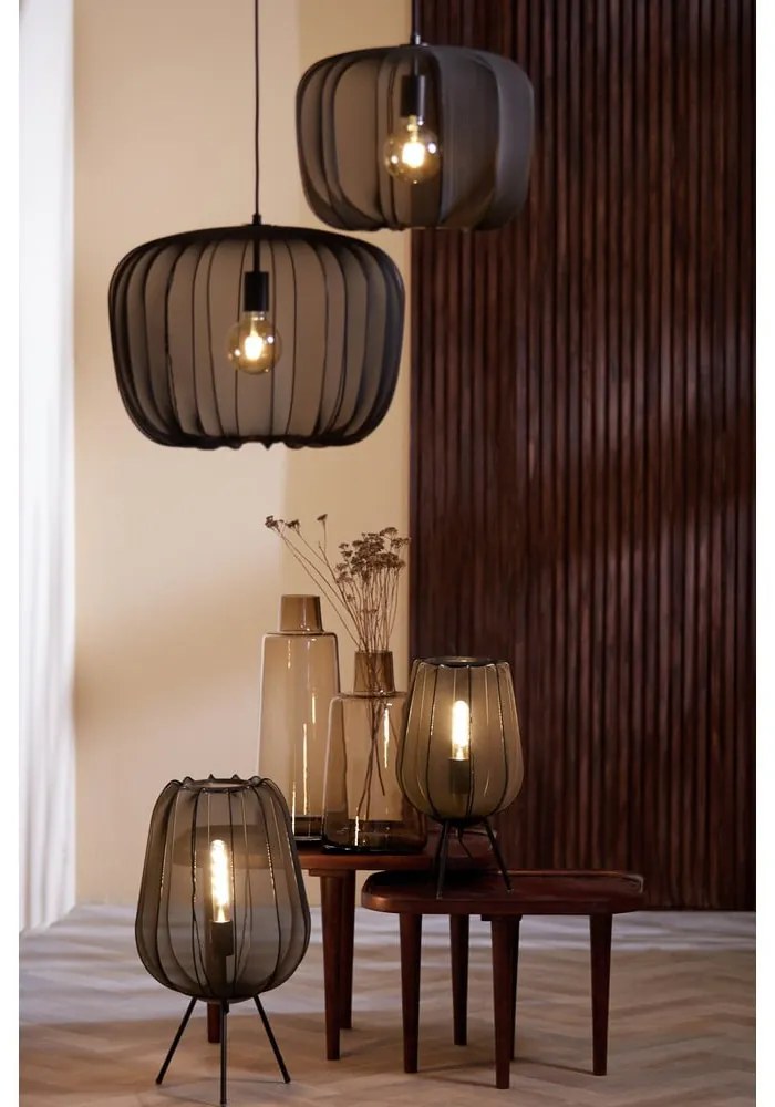 Черна настолна лампа (височина 60 cm) Plumeria - Light &amp; Living