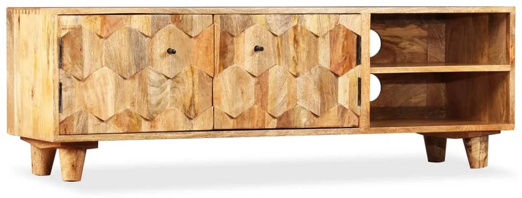 245136 vidaXL Шкаф за телевизор, мангово дърво масив, 118x35x40 cм