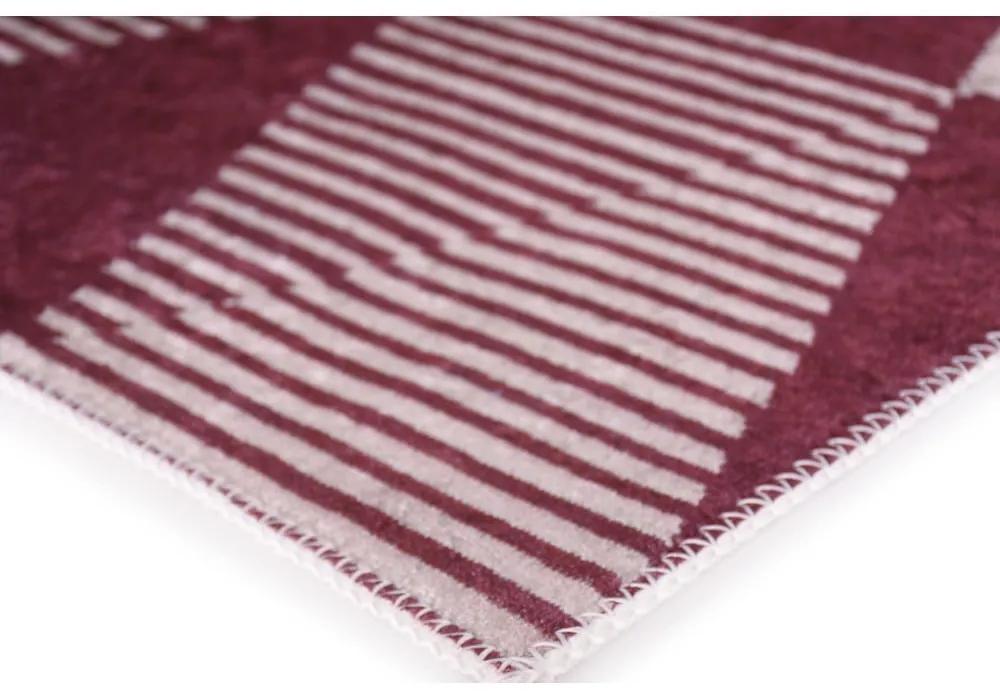 Миещ се килим в цвят бордо 80x150 cm - Vitaus
