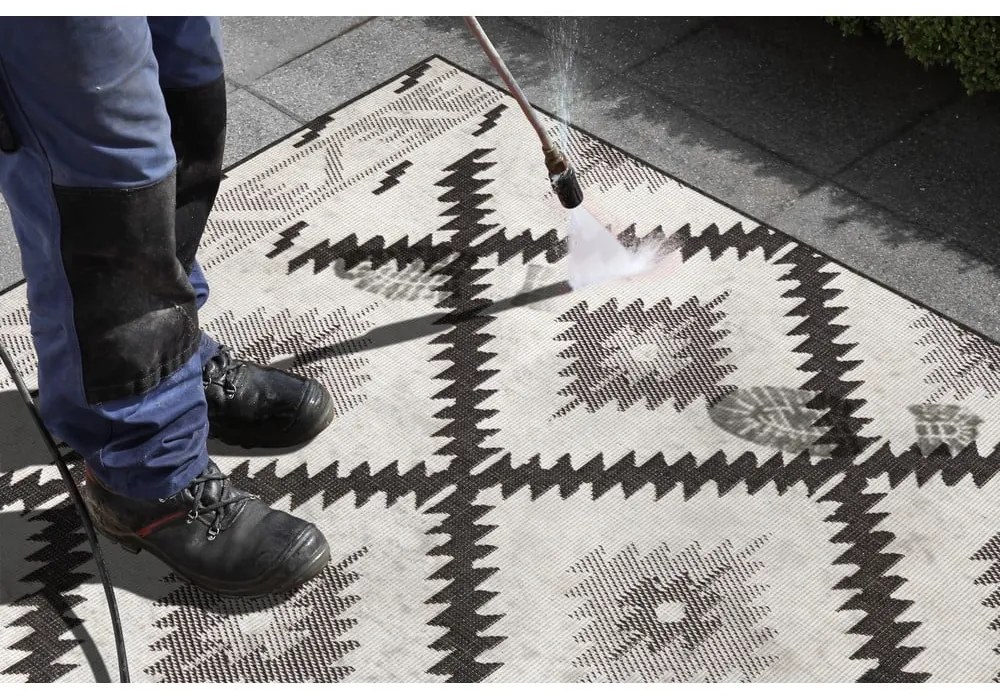 Черно-кремав килим за открито , 290 x 200 cm Malibu - NORTHRUGS