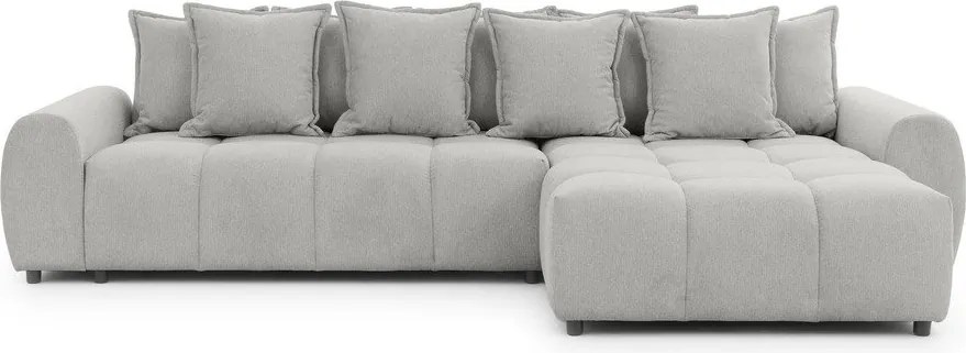 Светлосив ъглов диван (десен ъгъл) Albane – Ropez