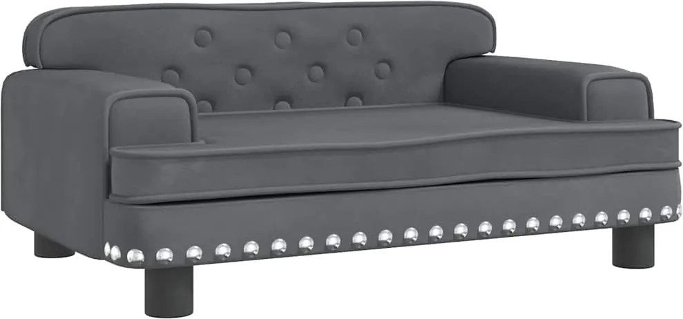 171884 vidaXL Кучешко легло тъмносиво 70x45x30 см кадифе