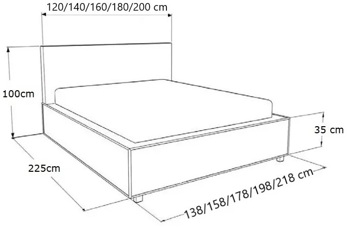 Тапицирано легло Leiden-Leuko-120 x 200