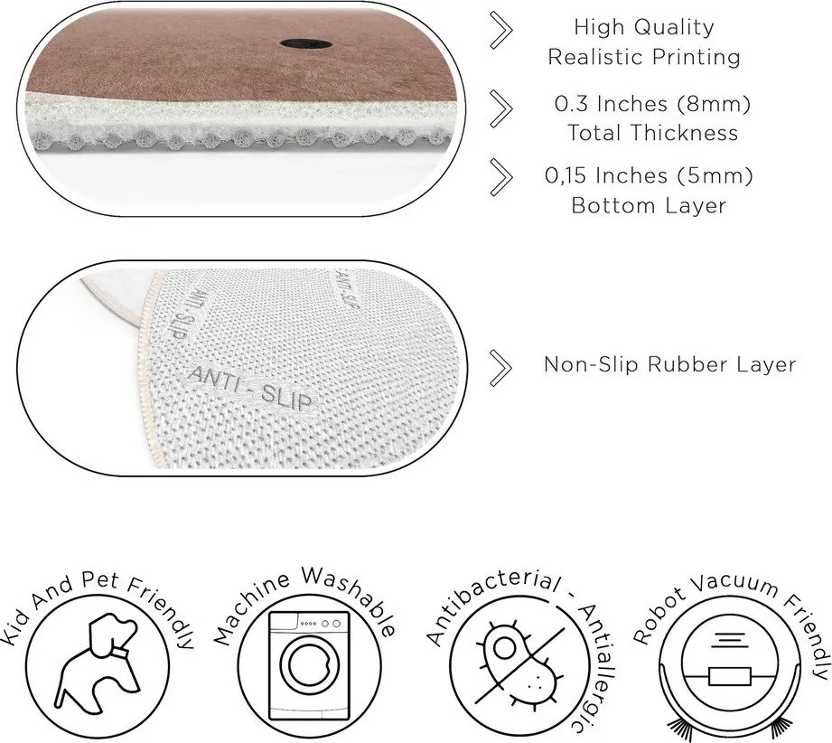 Кафяв/кремав детски килим подходящ за пране ø100 cm Teddy Bear – Mila Home